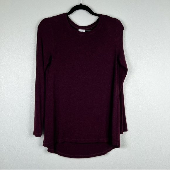 CAbi Long Sleeve Pamper Me Tee Maroon Sz S - Picture 3 of 8